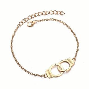 Single Layer Handcuff Anklet Vintage Style Chain Ankle Bracelet For Women